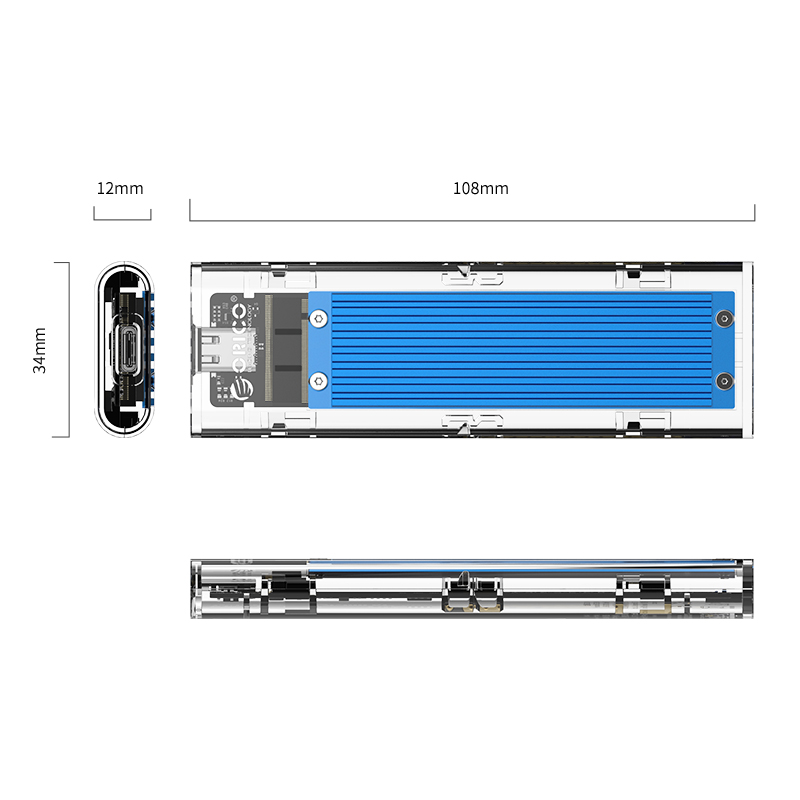 باکس NVMe M.2 SSD اوریکو مدل ORICO TCM2M-C3-BL-BP - Image 2