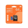 کارت حافظه میکرو اس دی ای دیتا مدل ADATA Premier MicroSDXC +ADP V10 R100 W25 64GB