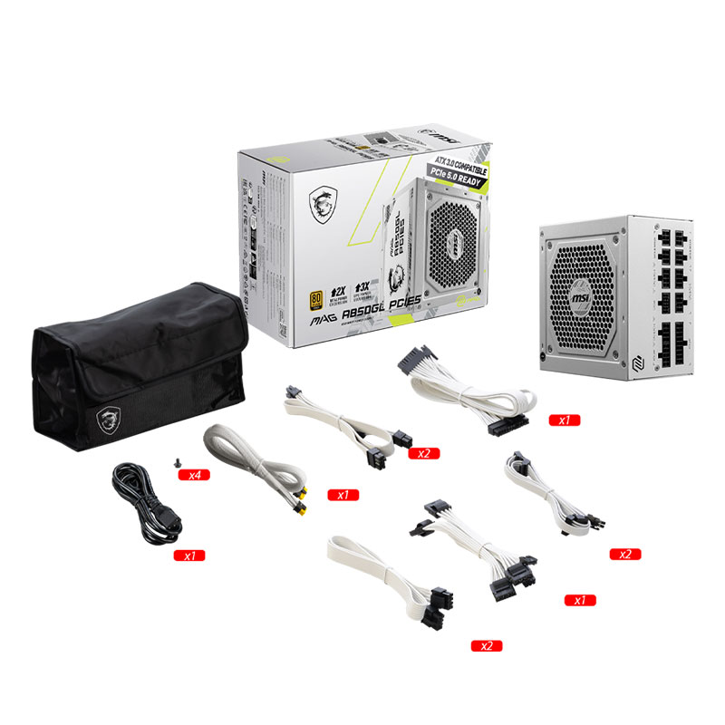 منبع تغذیه کامپیوتر ام اس آی مدل MSI MAG A850GL PCIE5 850W WHITE - Image 3