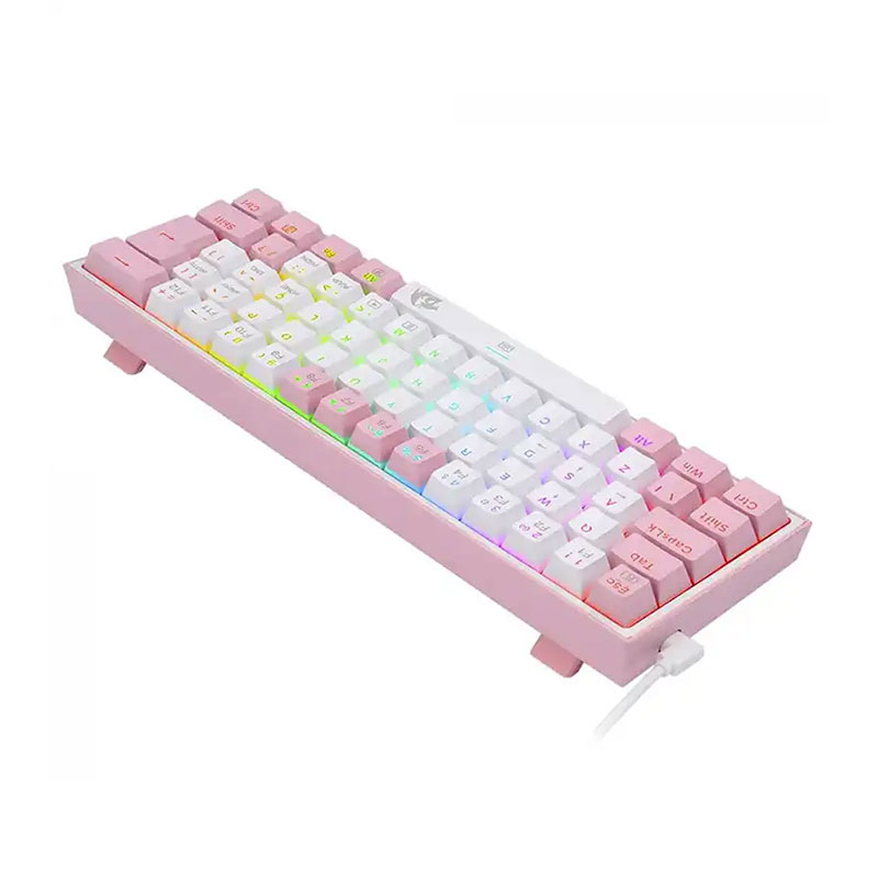 کیبورد با سیم گیمینگ ردراگون مدل Redragon FIZZ K617 RGB White-Pink - Image 3