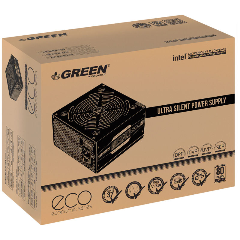 منبع تغذیه گرین مدل GREEN GP400A-ECO Rev3.1 - Image 6