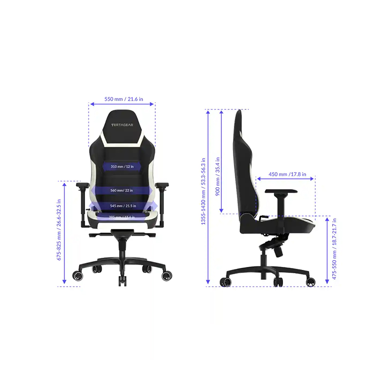 صندلی گیمینگ ورتاگیر مدل Vertagea PL6800 Black White - Image 3